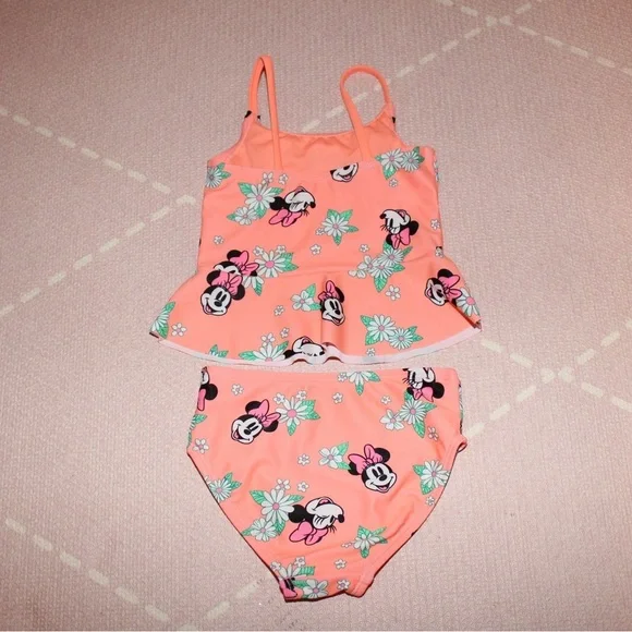 Disney Jumping Beans Bathing Suit Toddler Girl Minnie Mouse Two Piece Swimsuit - Picture 2 of 3
